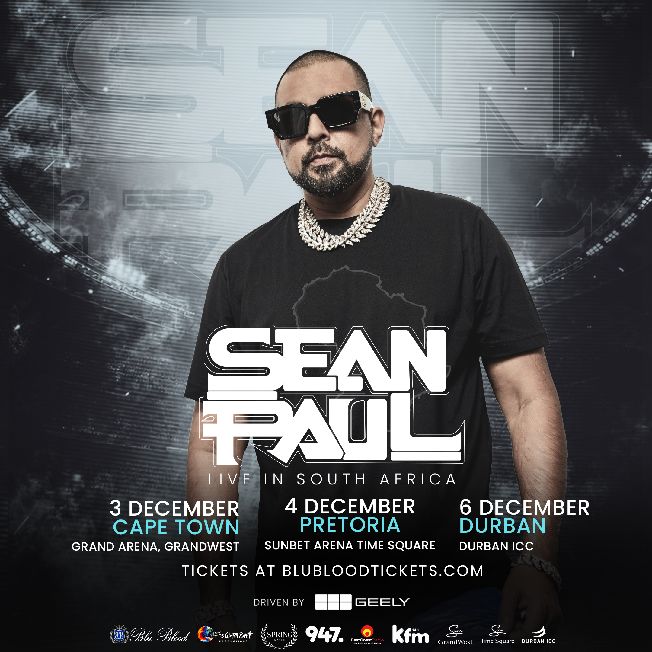 Sean Paul Live in South Africa — Cape Town, Pretoria and Durban
